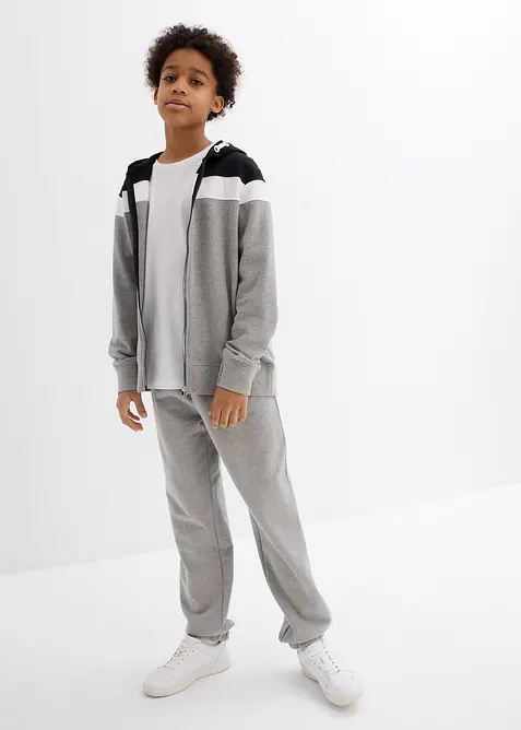 Sweat zipp&eacute; &agrave; capuche en coton m&eacute;lang&eacute;, bonprix