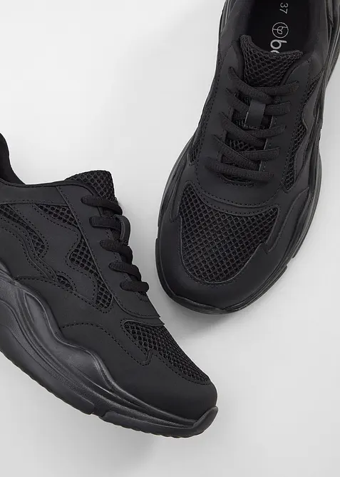 Baskets à semelle épaisse et mesh, bonprix