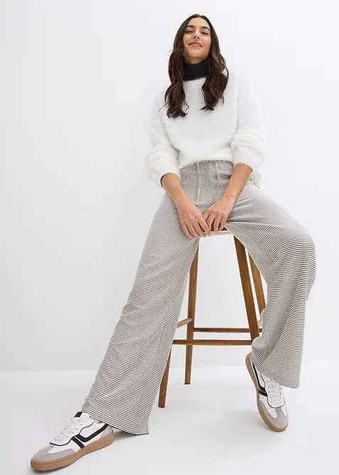 Gestreifte Jersey-Hose mit Kordelzug aus Baumwoll-Mix, bonprix