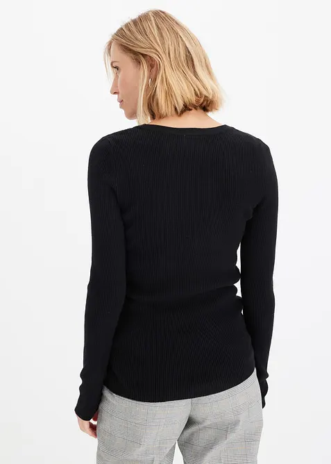 Pull c&ocirc;tel&eacute; en viscose m&eacute;lang&eacute;e, bonprix