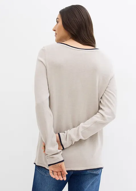 Pull en fine maille de coton mélangé, bonprix