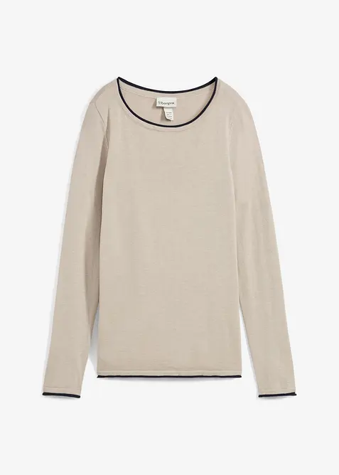 Pull en fine maille de coton mélangé, bonprix