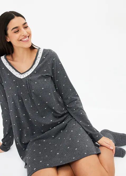 Kurzes Nachthemd mit langen &Auml;rmeln, bonprix