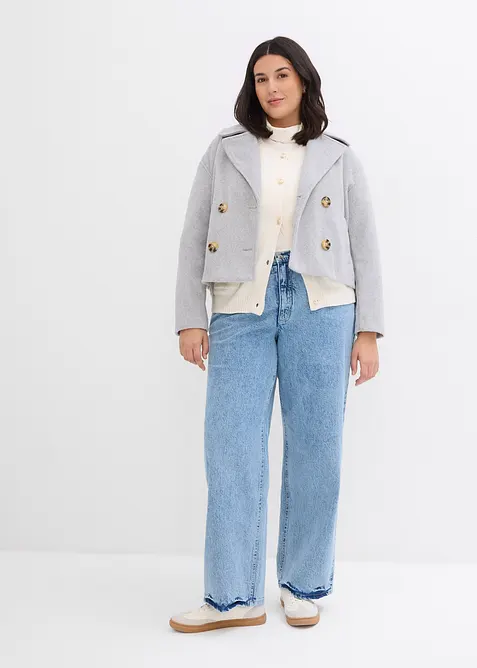 Oversize-Trenchjacke in Wolloptik, bonprix