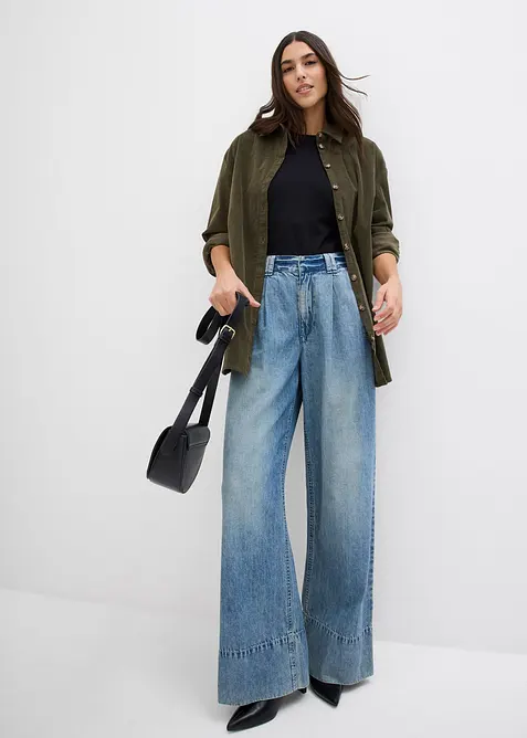 Wide-Leg-Jeans High Waist, bonprix