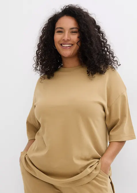 T-shirt long en interlock, bonprix