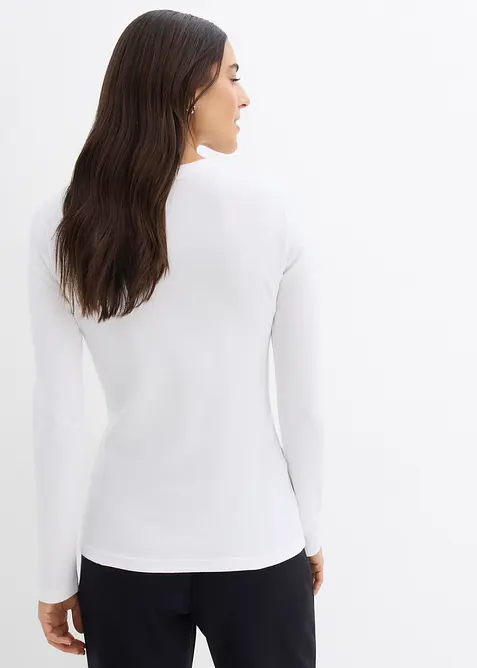 Rippshirt mit reiner Bio-Baumwolle, (2er Pack), bonprix