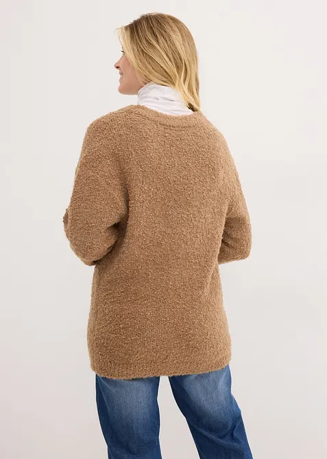Grobstrick-Pullover mit V-Ausschnitt, bonprix