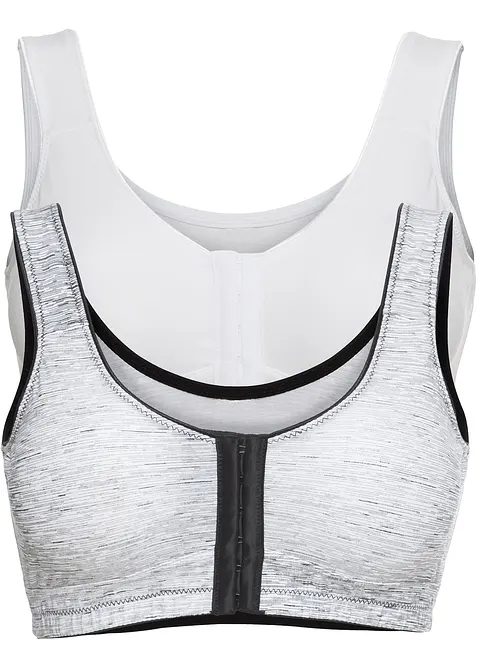 Vorderverschluss-BH ohne B&uuml;gel mit Bio-Baumwolle (2er-Pack), bonprix