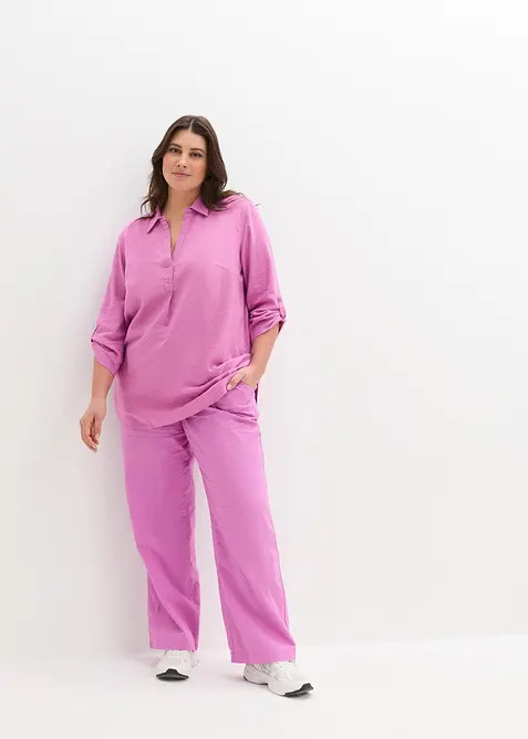 Leinen-Bluse, 3/4-Arm, bonprix