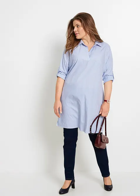 Hemdblusenkleid aus reiner Baumwolle, bonprix