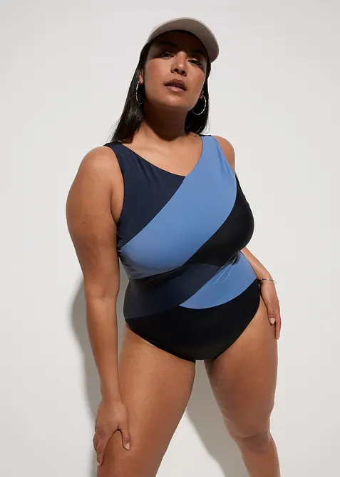 Medium Shape-Badeanzug in Wickeloptik, bonprix