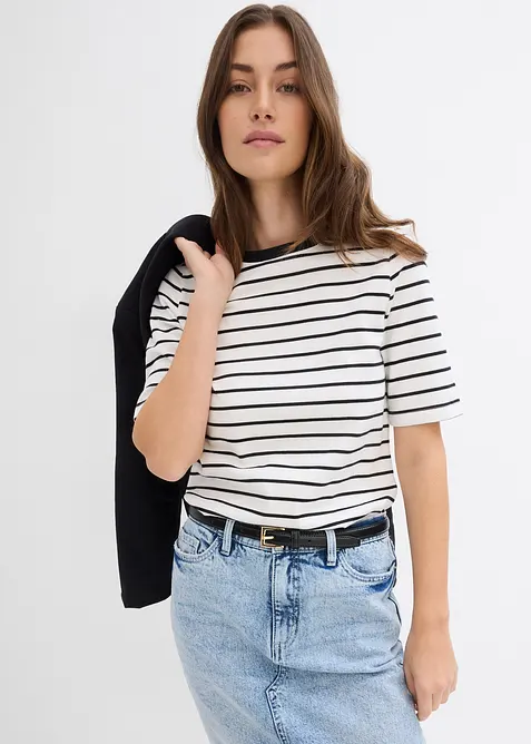 T-Shirt aus schwerer Bio-Baumwolle, bonprix