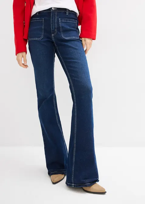 Bootcut-Jeans High Waist, Stretch Full Length, bonprix