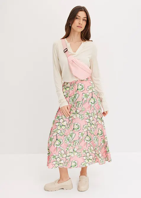 Midirock aus fließendem Viskose-Mix, bonprix