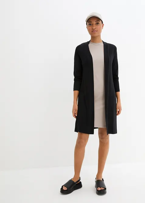 Gilet long et doux en viscose extensible, bonprix