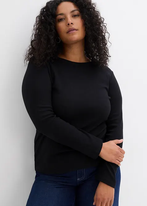 Rippshirt mit reiner Bio-Baumwolle, (2er Pack), bonprix