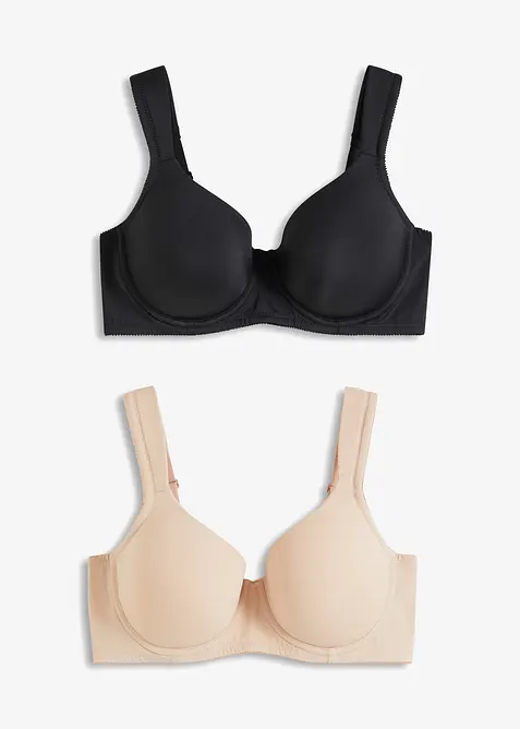 Lot de 2 soutiens-gorge à coques et armatures, bonprix