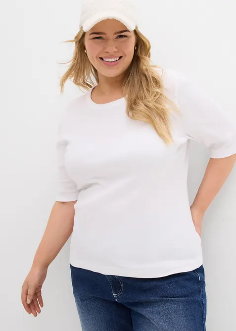 Rippshirt mit reiner Bio-Baumwolle (2er Pack), bonprix