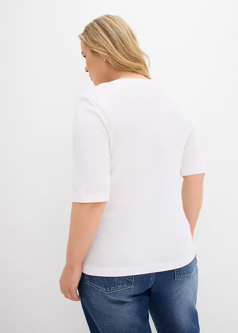 Rippshirt mit reiner Bio-Baumwolle (2er Pack), bonprix