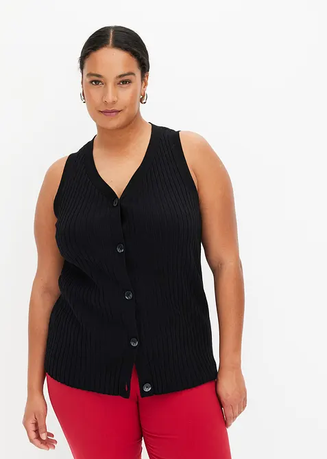 Gerippte Strickweste, bonprix