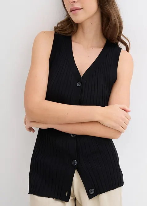 Gerippte Strickweste, bonprix