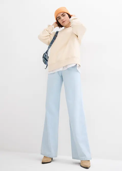 Wide-Leg-Jeans, Mid Waist, Super Soft, bonprix