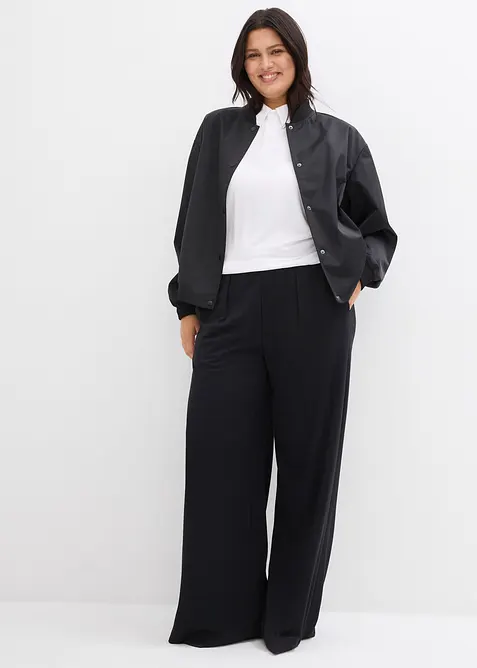 Pantalon palazzo en Punto di Roma confortable, bonprix
