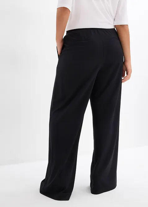 Pantalon palazzo en Punto di Roma confortable, bonprix