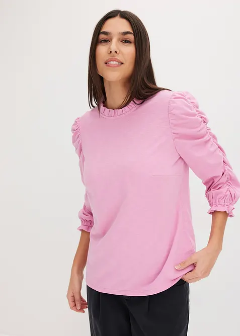 3/4-Arm Shirt mit Raffung, bonprix