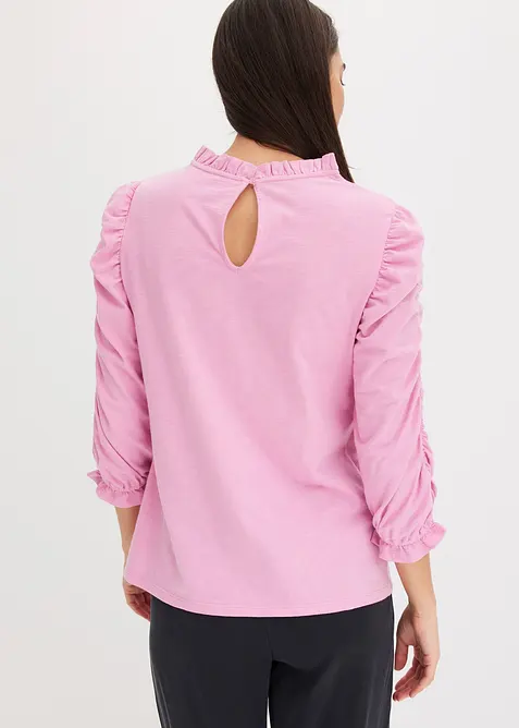 3/4-Arm Shirt mit Raffung, bonprix