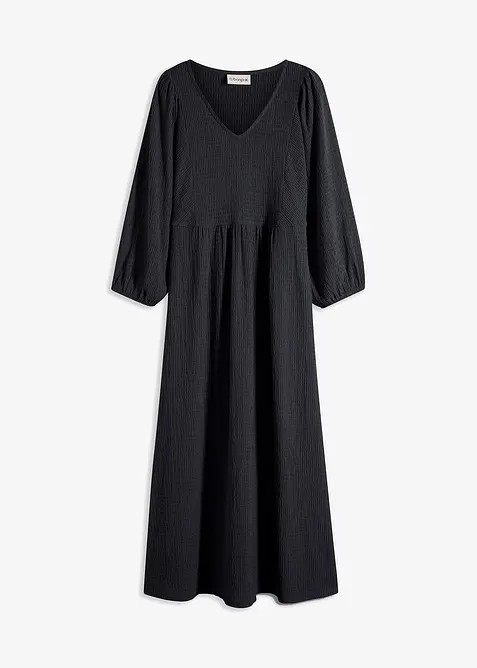 Robe midi en jersey texturé, bonprix