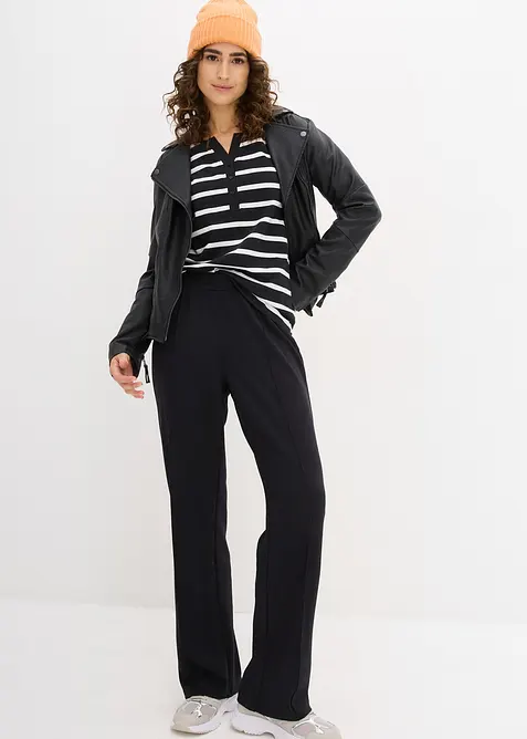 T-shirt col Henley, 100% coton, bonprix