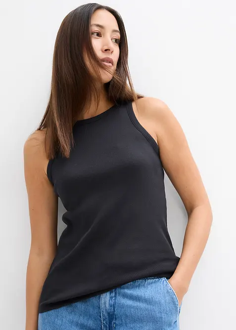 Ripp-Top aus reiner Bio-Baumwolle, (2er-Pack), bonprix