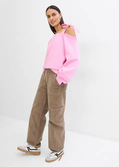 Sweat-shirt ample, asym&eacute;trique, bonprix