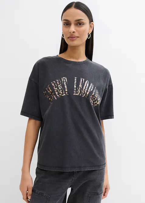 T-shirt doux et oversize en coton extensible, bonprix