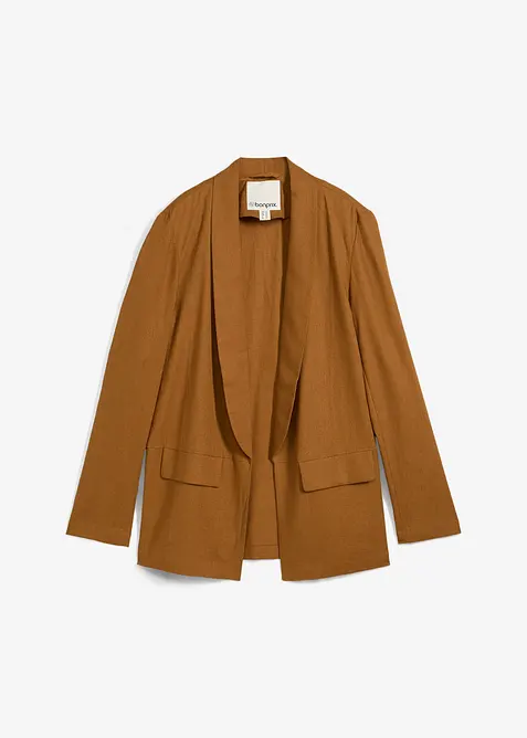 Blazer ample en m&eacute;lange lin-viscose, bonprix