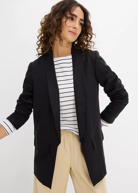 Blazer ample en mélange lin-viscose, bonprix