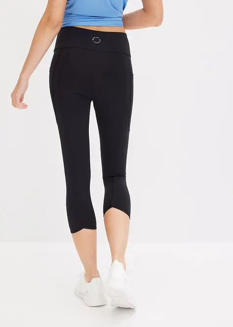 Komfort-Sport-Caprileggings mit Handytasche, schnelltrocknend, bonprix
