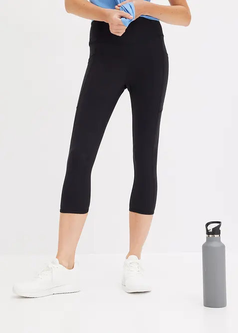 Komfort-Sport-Caprileggings mit Handytasche, schnelltrocknend, bonprix
