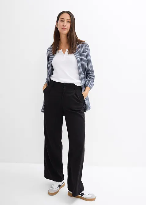 T-shirt col tunisien, 100% coton, bonprix