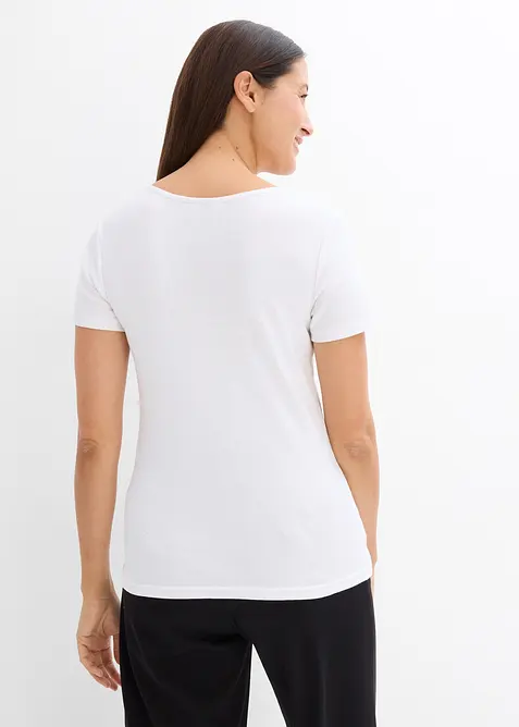 T-shirt col tunisien, 100% coton, bonprix