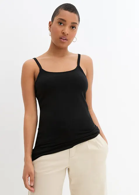 Spaghettiträger-Top aus reiner Bio Baumwolle, (2er-Pack), bonprix