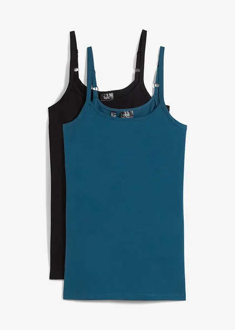 Spaghettitr&auml;ger-Top aus reiner Bio Baumwolle, (2er-Pack), bonprix
