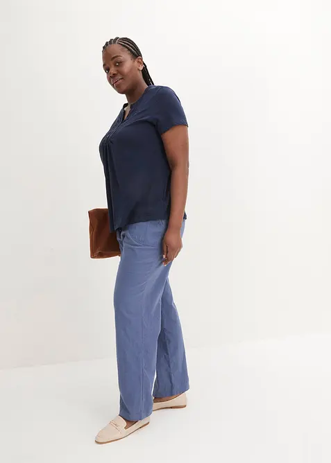 T-shirt coton fil flammé manches courtes, bonprix