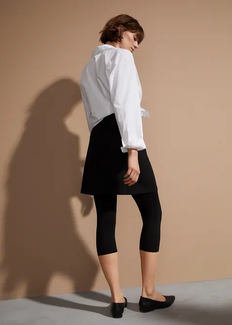 Legging 3/4 avec jupe en coton extensible, bonprix