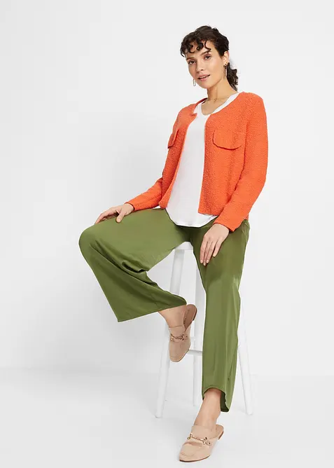 Bouclé Strickjacke, bonprix