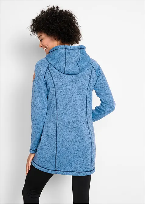 Long-Fleecejacke mit Kapuze, bonprix
