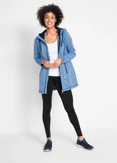 Long-Fleecejacke mit Kapuze, bonprix