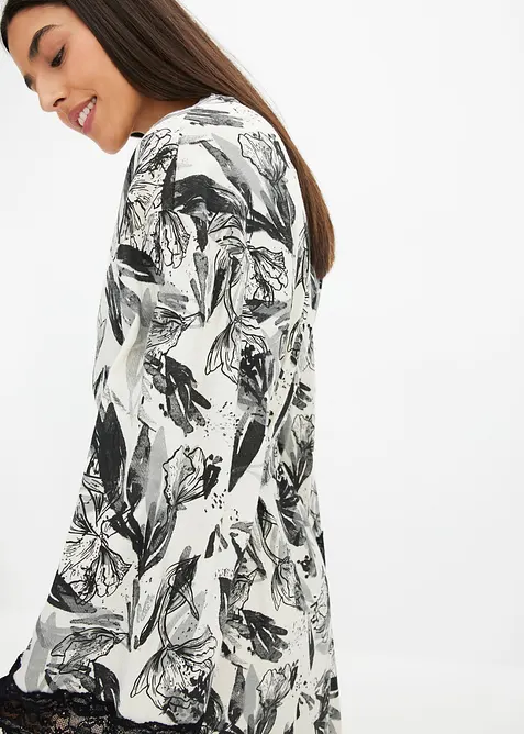 Peignoir kimono doux en viscose mélangée, bonprix